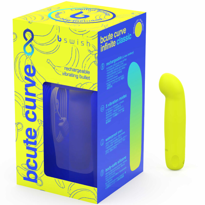 B SWISH - VIBRATEUR EN SILICONE RECHARGEABLE BCUTE CURVE INFINITE CLASSIC ÉDITION LIMITÉE JAUNE - Sensualia