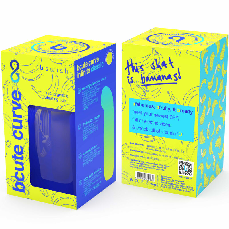 B SWISH - VIBRATEUR EN SILICONE RECHARGEABLE BCUTE CURVE INFINITE CLASSIC ÉDITION LIMITÉE JAUNE - Sensualia
