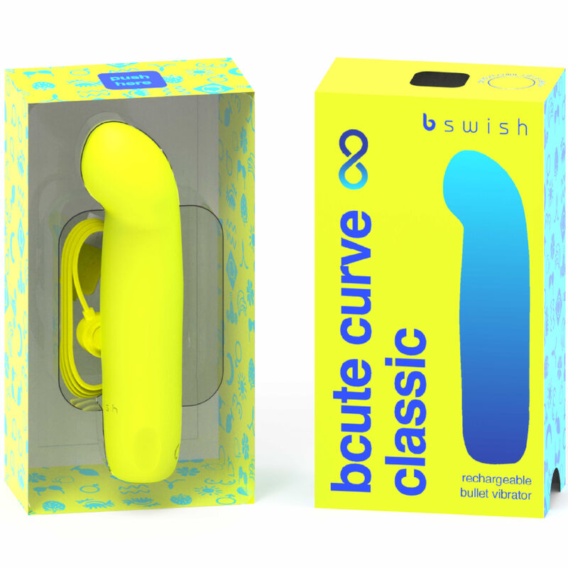 B SWISH - VIBRATEUR EN SILICONE RECHARGEABLE BCUTE CURVE INFINITE CLASSIC JAUNE - Sensualia