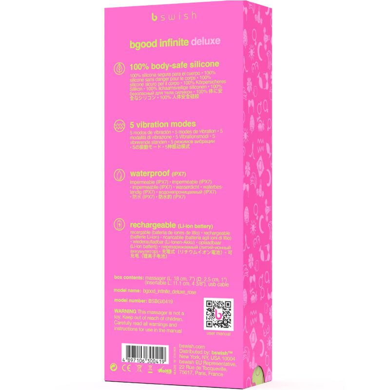 B SWISH - VIBRATEUR RECHARGEABLE B SWISH - BGOOD INFINITE DELUXE SILICONE ROSE - Sensualia