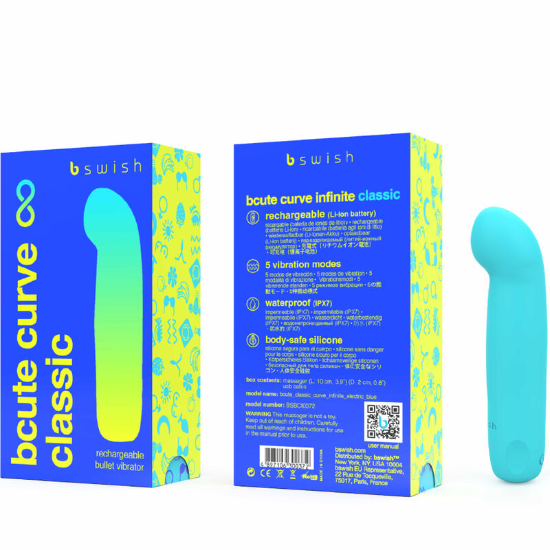 B SWISH - VIBRATEUR RECHARGEABLE BCUTE CURVE INFINITE CLASSIQUE BLEU SILICONE - Sensualia