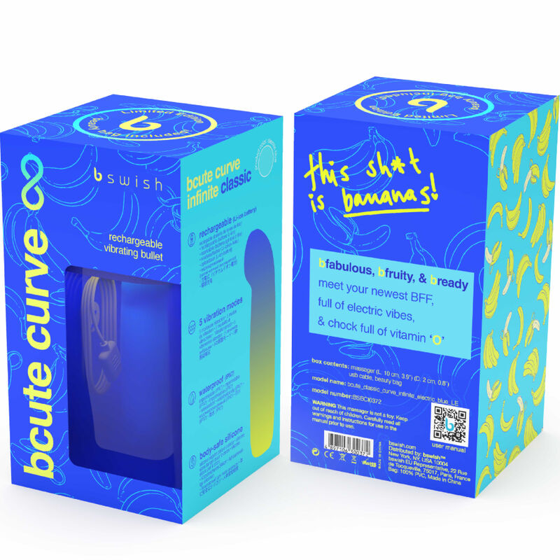 B SWISH - VIBRATEUR RECHARGEABLE EN SILICONE BLEU BCUTE CURVE INFINITE CLASSIC ÉDITION LIMITÉE - Sensualia