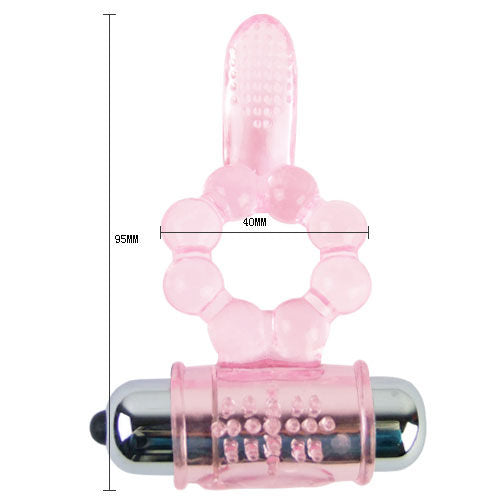 BAILE - ANNEAU SILICONE 10 RYTHMES DE LANGUE AVEC VIBRATION ROSE - Sensualia