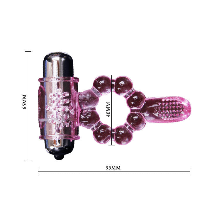 BAILE - ANNEAU SILICONE 10 RYTHMES DE LANGUE AVEC VIBRATION ROSE - Sensualia
