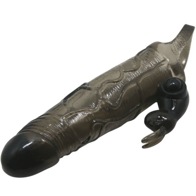 BAILE - COUVRE-PÉNIS BRAVE MAN AVEC LAPIN NOIR 16.5 CM - Sensualia