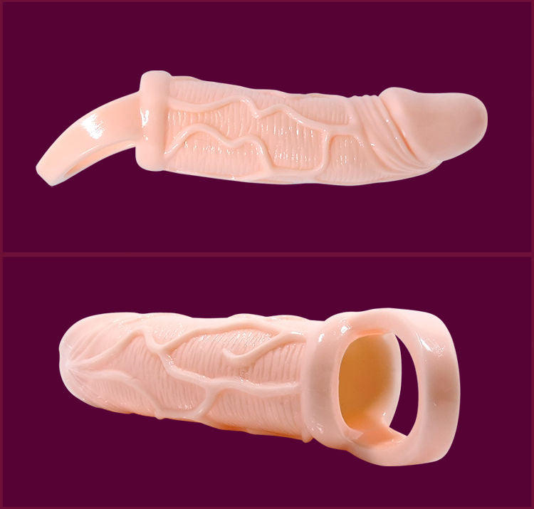 BAILE - GAINE DEXTENSION DE PÉNIS AVEC VIBRATION ET SANGLE POUR TESTICULES 13.5 CM - Sensualia