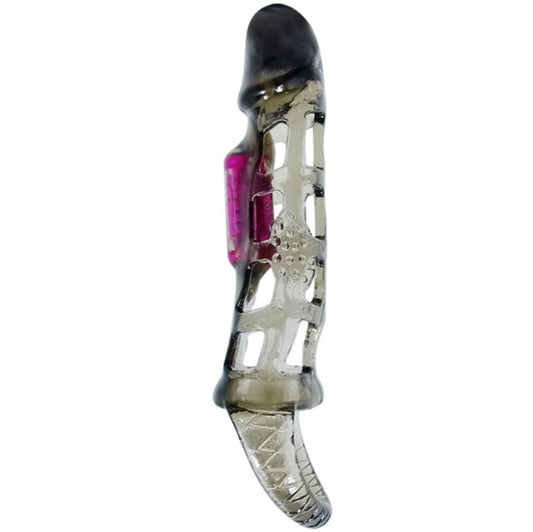 BAILE - MANCHON DEXTENSION DE PÉNIS DE AVEC VIBRATION ET SANGLE 13.5 CM - Sensualia