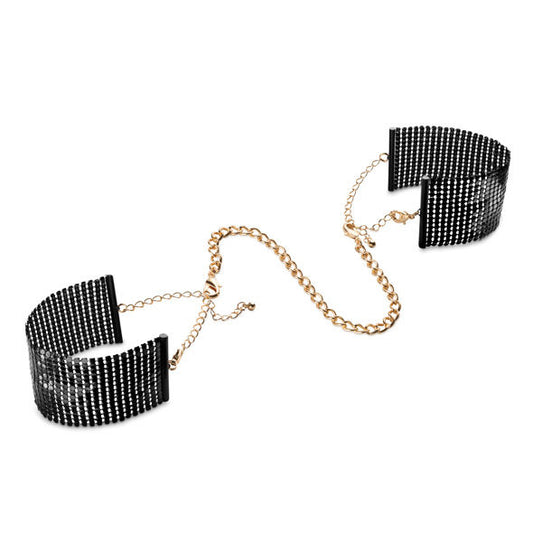 BIJOUX - DÉSIR MÉTALLIQUE MENOTTES EN MAILLE MÉTAL NOIR - Sensualia