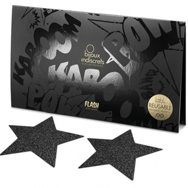 BIJOUX - INDISCRETS CAPUCHONS DE TAMELON NOIR STAR FLASH - Sensualia
