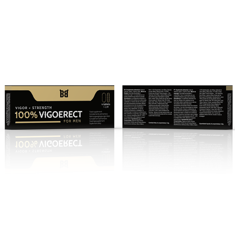 BLACK BULL - 100% VIGOERECT VIGEUR + FORCE POUR HOMME 4 COMPRIMES - Sensualia