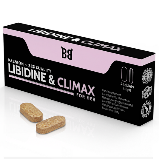 BLACK BULL - AUGMENTATION DE LIBIDINE ET CLIMAX L BIDO POUR FEMMES 4 GÉLULES - Sensualia