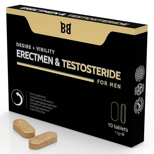 BLACK BULL - ERECTMEN & TESTOSTERIDE PUISSANCE ET TESTOSTÉRONE POUR HOMMES 10 GÉLULES - Sensualia