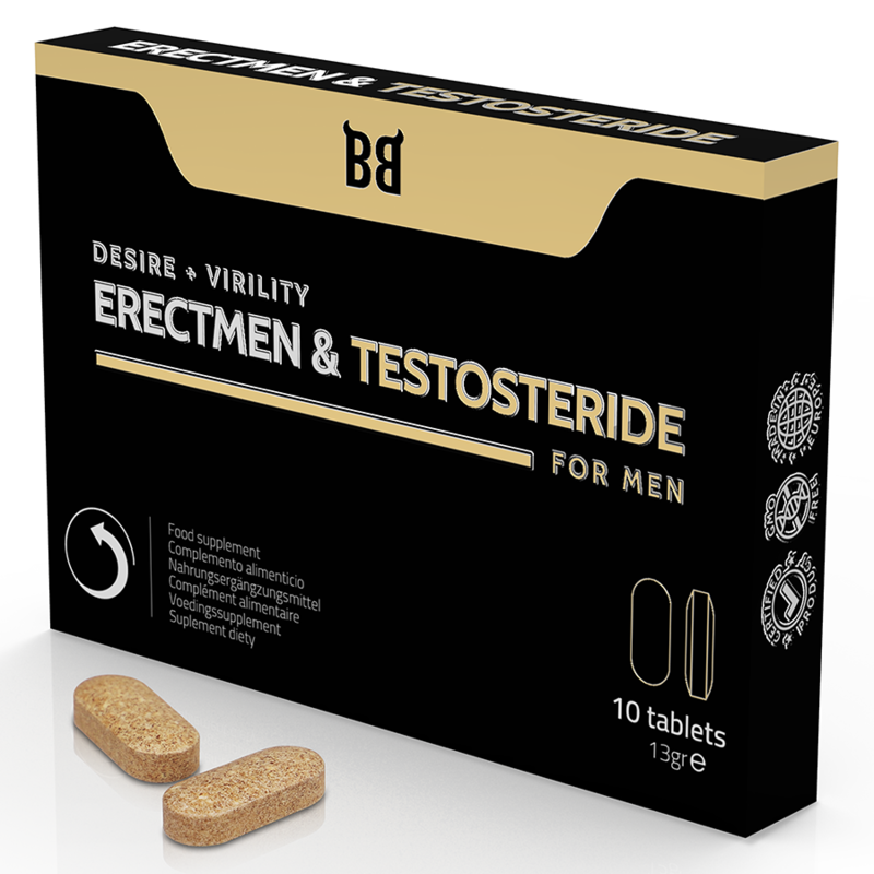 BLACK BULL - ERECTMEN & TESTOSTERIDE PUISSANCE ET TESTOSTÉRONE POUR HOMMES 10 GÉLULES - Sensualia