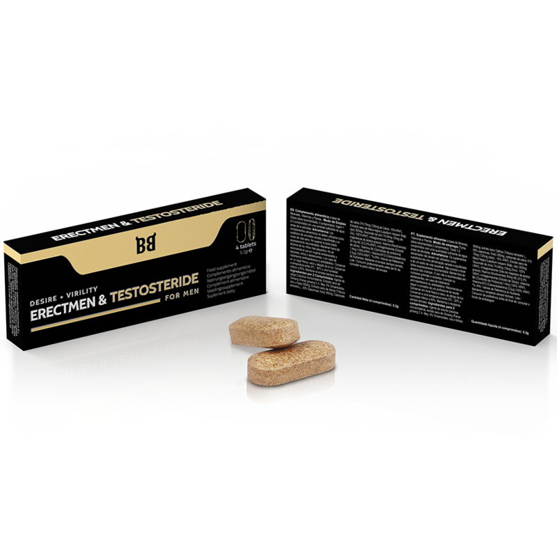 BLACK BULL - ERECTMEN & TESTOSTERIDE PUISSANCE ET TESTOSTÉRONE POUR HOMMES 4 GÉLULES - Sensualia