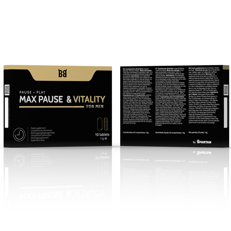 BLACK BULL - RETARDATEUR DE PAUSE MAXIMALE ET DE VITALITÉ POUR HOMMES 10 GÉLULES - Sensualia