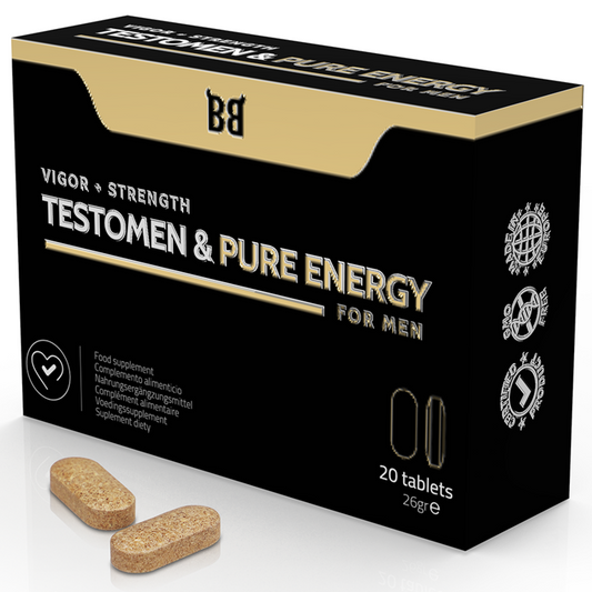 BLACK BULL - TESTOMEN & PURE ENERGY ENHANCER POUR HOMMES 20 GÉLULES - Sensualia