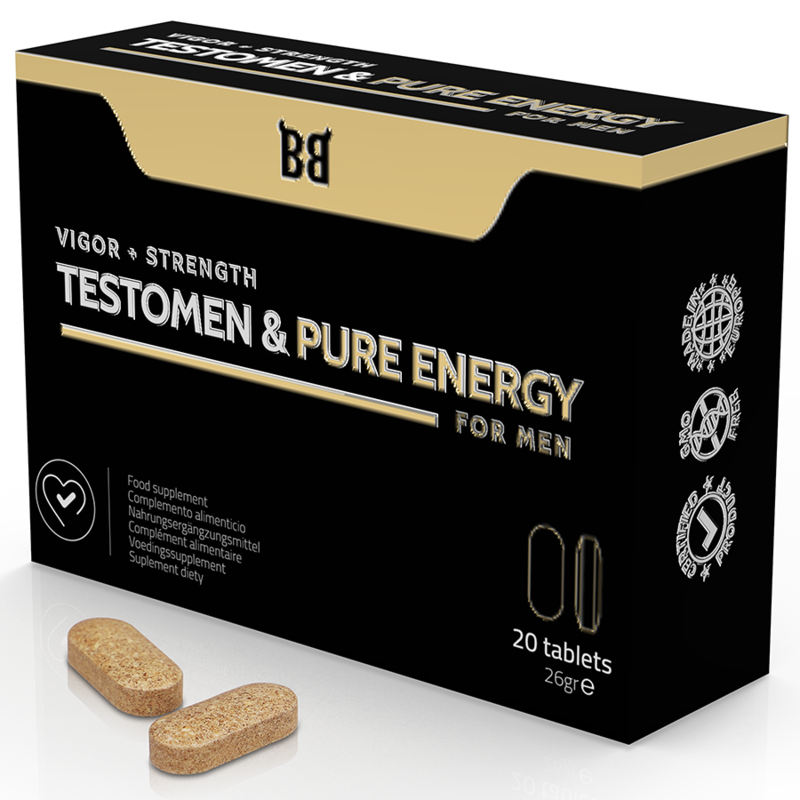 BLACK BULL - TESTOMEN & PURE ENERGY ENHANCER POUR HOMMES 20 GÉLULES - Sensualia