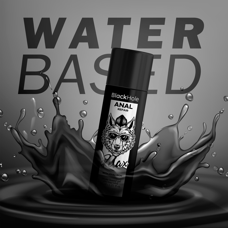 BLACK HOLE - RÉPARATION ANAL À BASE D''EAU RELAX AVEC HYALURON 30 ML - Sensualia