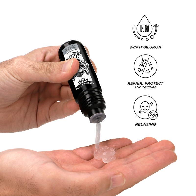 BLACK HOLE - RÉPARATION ANAL À BASE D''EAU RELAX AVEC HYALURON 30 ML - Sensualia