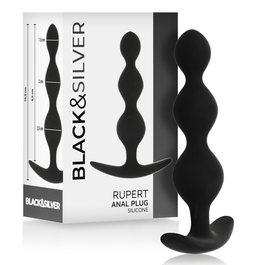 BLACK&SILVER - CHAÎNE À BILLES ANAL RUPERT 10 CM - Sensualia