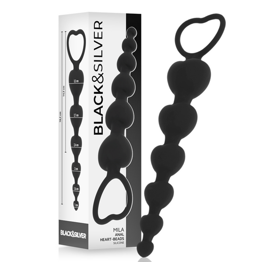 BLACK&SILVER - CHAÎNE DE COEURS ANAL MILA 18 CM - Sensualia