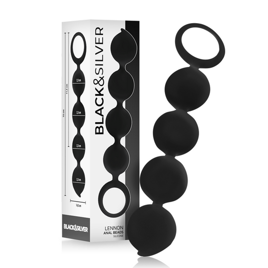 BLACK&SILVER - CHAPELET ANAL LENNON 4 SPHÈRES SILICONE 15 CM - Sensualia