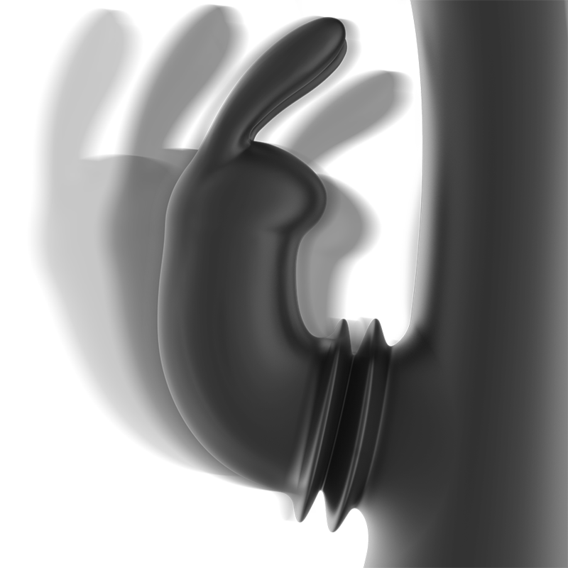 BLACK&SILVER - DJ. STIMULATEUR DE LAPIN RECHARGEABLE EN SILICONE ADAM NOIR - Sensualia