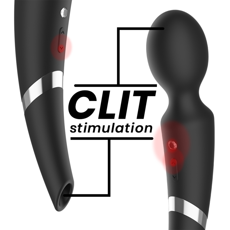 BLACK&SILVER - MASSEUR ET ASPIRATION RECHARGEABLE EN SILICONE BECK NOIR - Sensualia