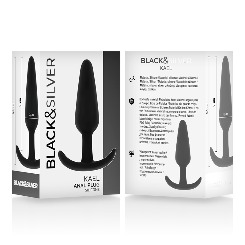 BLACK&SILVER - PLUG ANAL EN SILICONE KAEL AVEC POIGNÉE MOYENNE - Sensualia