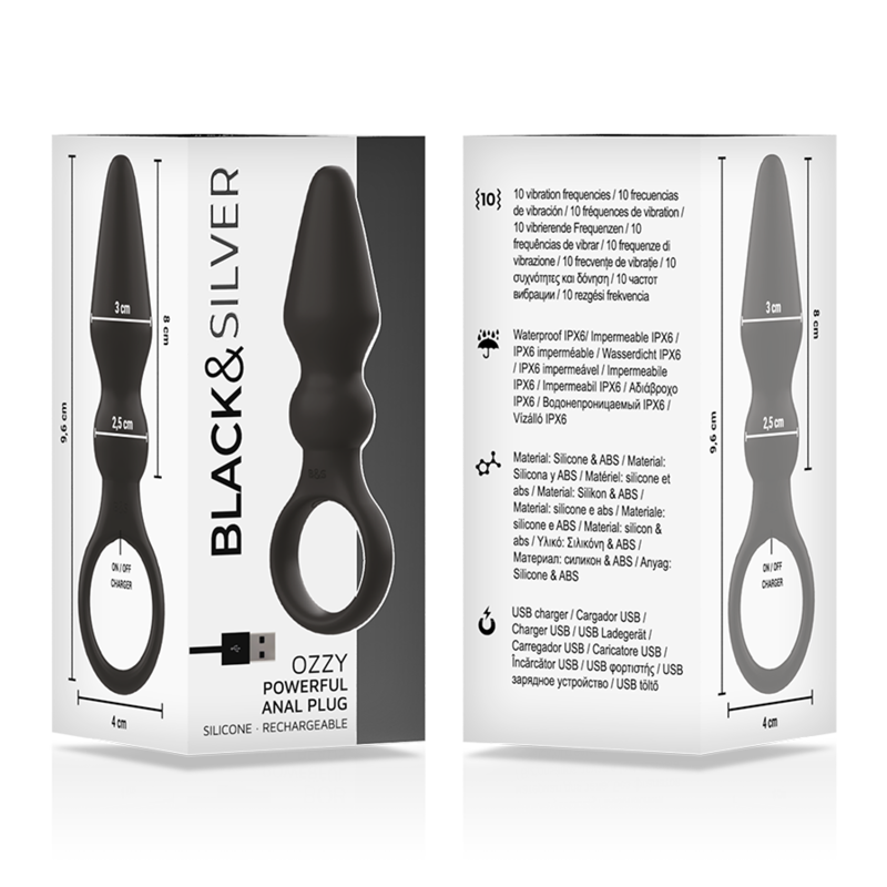 BLACK&SILVER - PUISSANT PLUG ANAL EN SILICONE OZZY - Sensualia
