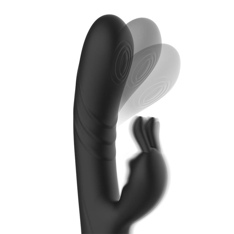 BLACK&SILVER - STIMULATEUR DE LAPIN EN SILICONE RECHARGEABLE JAMIE NOIR - Sensualia