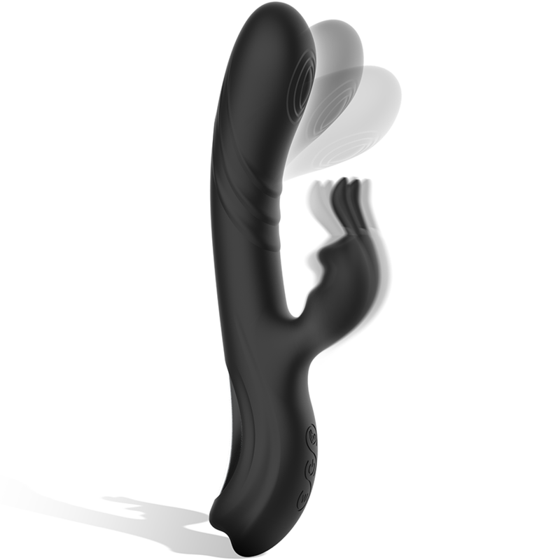 BLACK&SILVER - STIMULATEUR DE LAPIN EN SILICONE RECHARGEABLE JAMIE NOIR - Sensualia