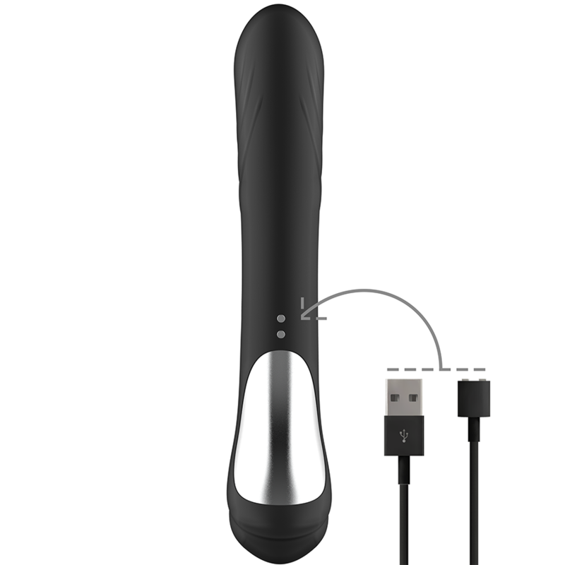 BLACK&SILVER - STIMULATEUR DE LAPIN EN SILICONE RECHARGEABLE JAMIE NOIR - Sensualia