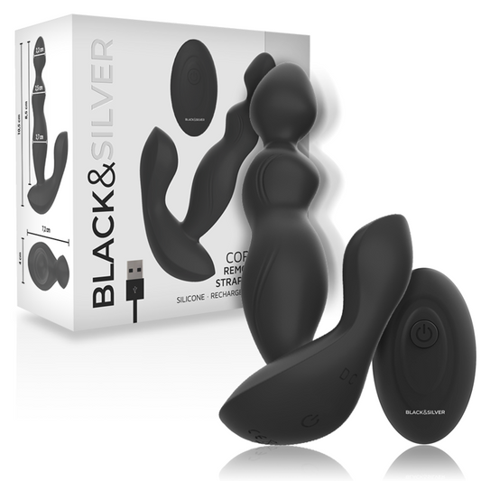 BLACK&SILVER - TÉLÉCOMMANDE EN SILICONE POUR PLUG ANAL CORA - Sensualia
