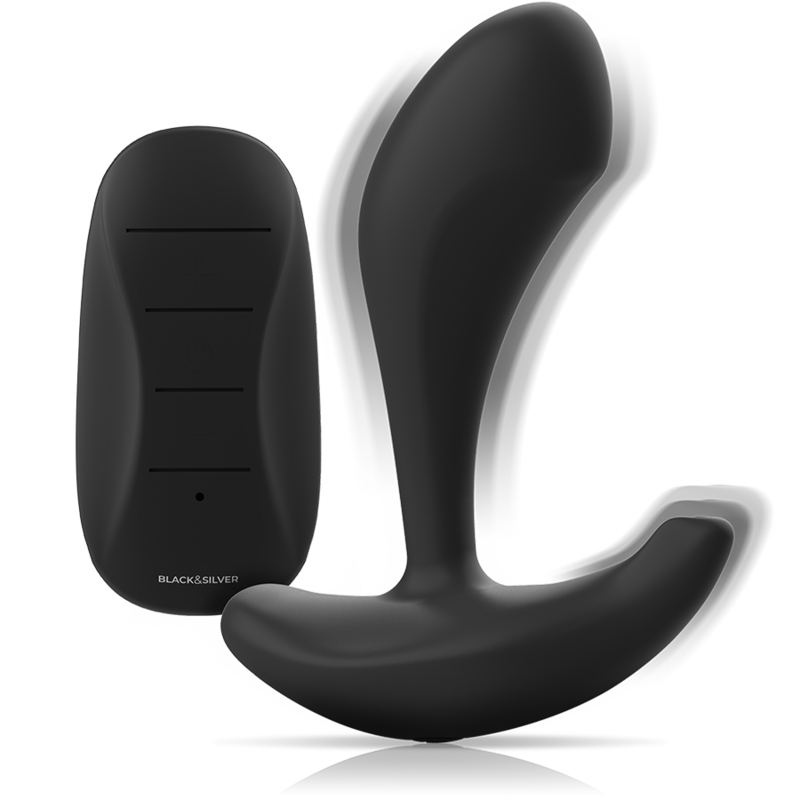 BLACK&SILVER - TÉLÉCOMMANDE EN SILICONE POUR PLUG ANAL DWAYNE - Sensualia