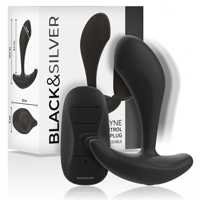 BLACK&SILVER - TÉLÉCOMMANDE EN SILICONE POUR PLUG ANAL DWAYNE - Sensualia