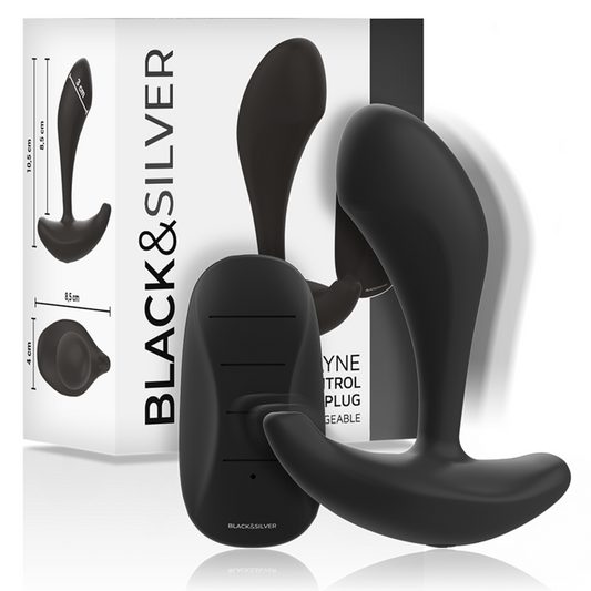BLACK&SILVER - TÉLÉCOMMANDE EN SILICONE POUR PLUG ANAL DWAYNE - Sensualia
