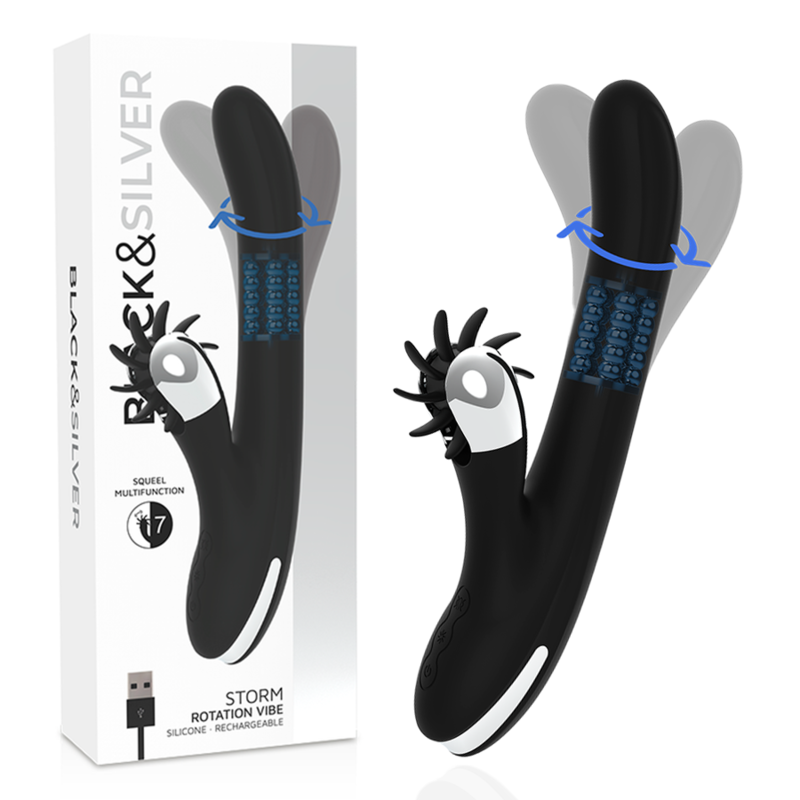 BLACK&SILVER - VIBE DE ROTATION DE TEMPÊTE DE LAPIN - Sensualia