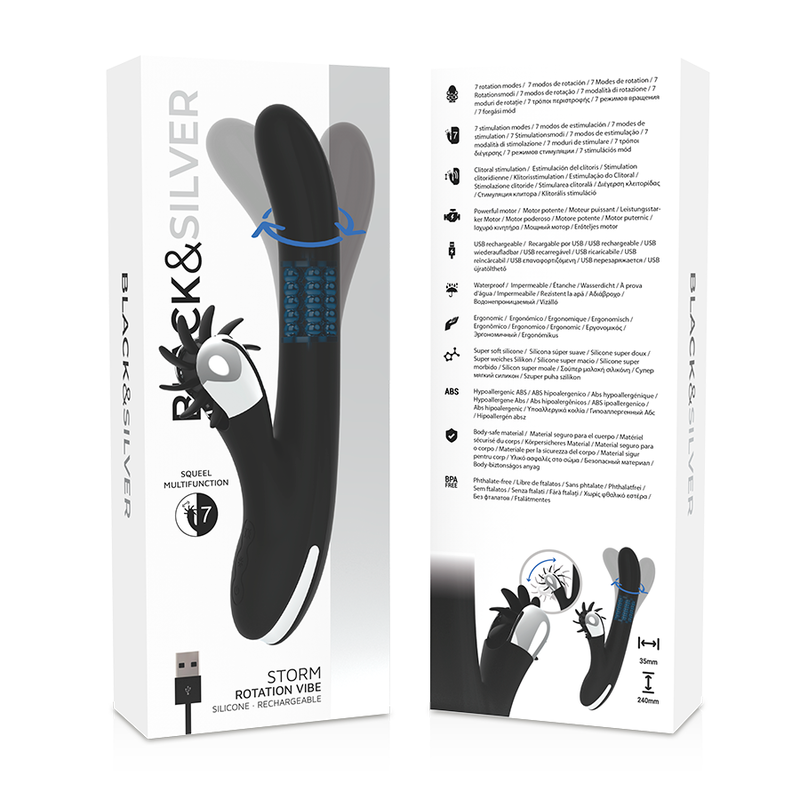 BLACK&SILVER - VIBE DE ROTATION DE TEMPÊTE DE LAPIN - Sensualia