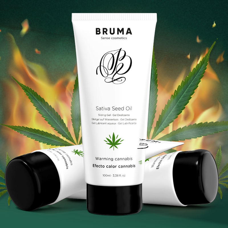 BRUMA - HUILE DE GRAINES DE SATIVA GEL GLISSANT RÉCHAUFFANT SAVEUR DE CANNABIS 100 ML - Sensualia