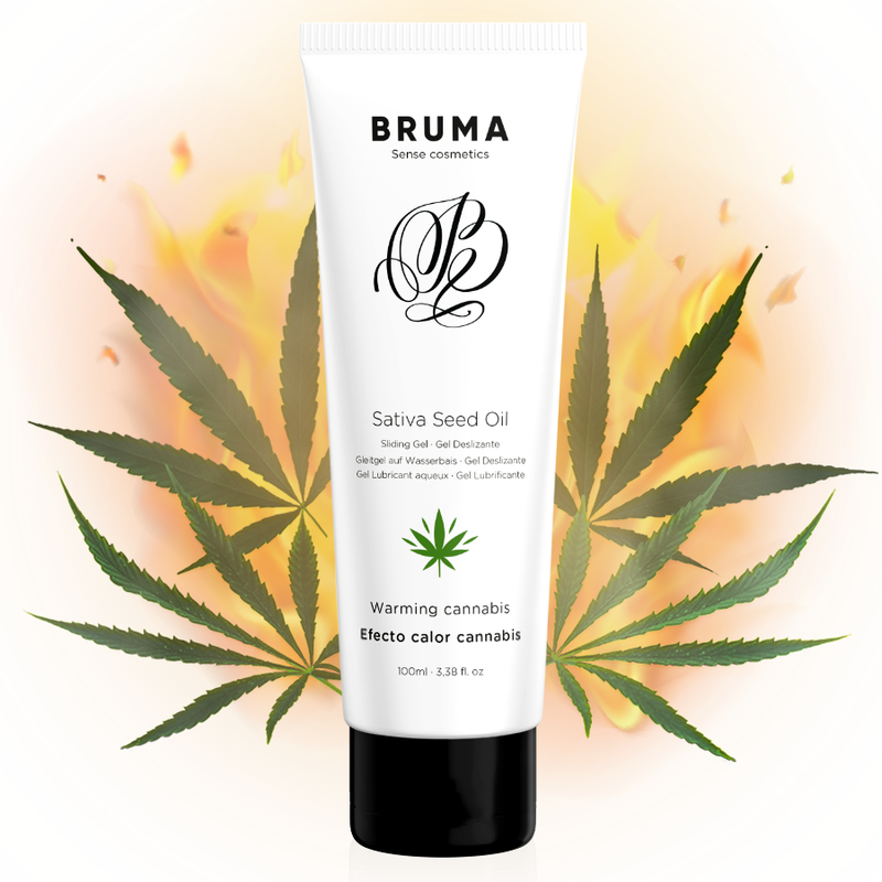 BRUMA - HUILE DE GRAINES DE SATIVA GEL GLISSANT RÉCHAUFFANT SAVEUR DE CANNABIS 100 ML - Sensualia