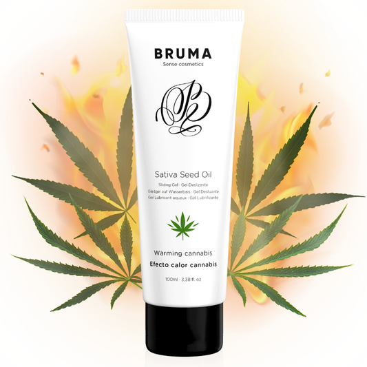 BRUMA - HUILE DE GRAINES DE SATIVA GEL GLISSANT RÉCHAUFFANT SAVEUR DE CANNABIS 100 ML - Sensualia