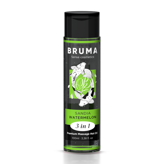 BRUMA - HUILE DE MASSAGE PREMIUM EFFET CHALEUR SAVEUR DE PASTÈQUE 3 EN 1 - 100 ML - Sensualia