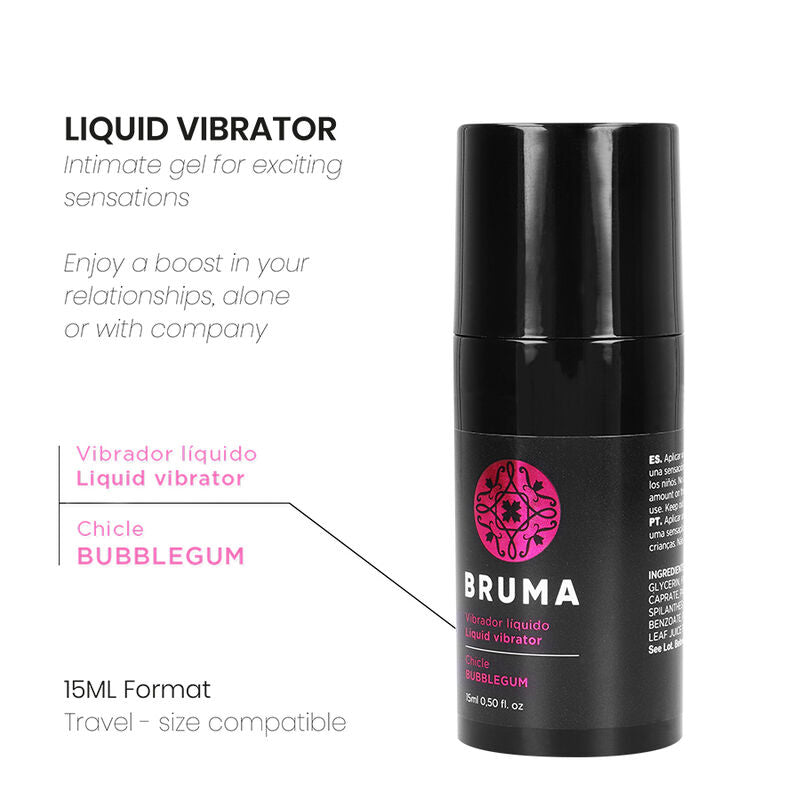 BRUMA - VIBRATEUR LIQUIDE ULTRA GLISSANT BUBBLEGUM 15 ML - Sensualia