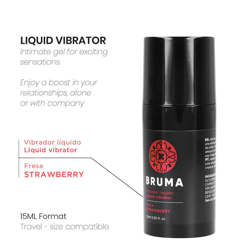 BRUMA - VIBRATEUR LIQUIDE ULTRA GLISSANT FRAISE 15 ML - Sensualia