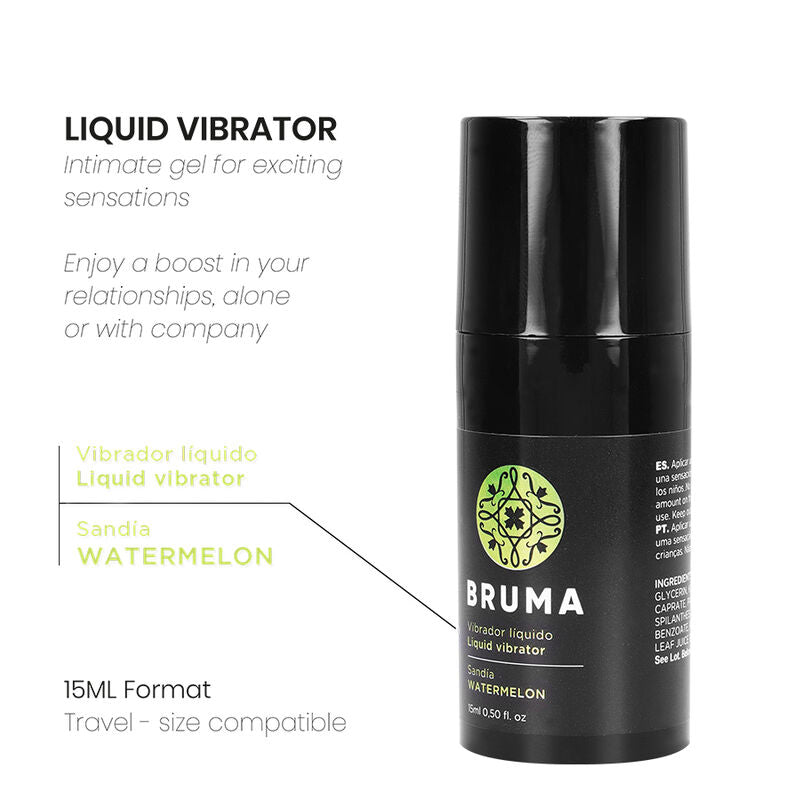 BRUMA - VIBRATEUR LIQUIDE ULTRA GLISSANT Pastèque 15 ML - Sensualia