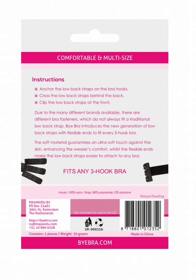 BYE-BRA - ADAPTATEUR DE SOUTIEN-GORGE À DOS OUVERT NOIR & BLANC - Sensualia