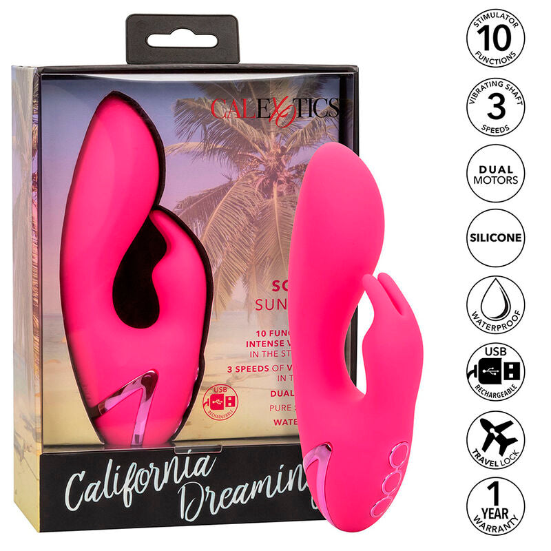 CALEXOTICS - DONC. VIBRATEUR CAL SUNSHINE RABBIT FUCHSIA PAR CALIFORNIA DREAMING - Sensualia