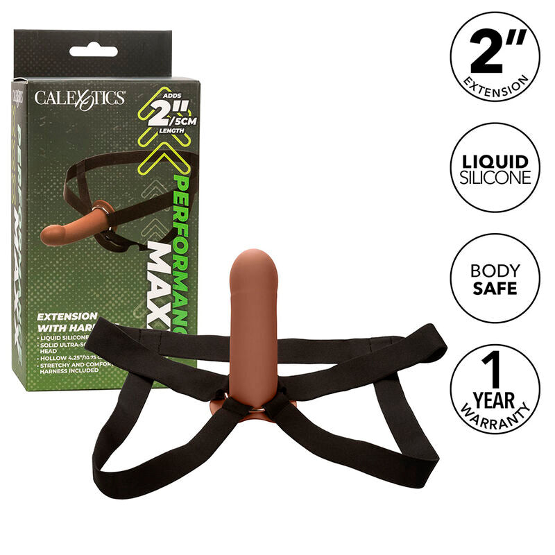 CALEXOTICS - EXTENSION PERFORMANCE MAXX AVEC HARNAIS PEAU BRUN - Sensualia