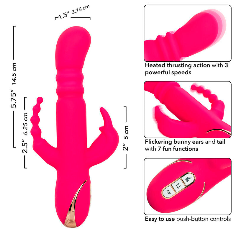 CALEXOTICS - JACK FANTASY TRIPLE VIBRATEUR CHAUFFANT LAPIN ROSE - Sensualia